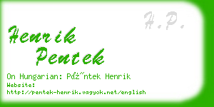 henrik pentek business card